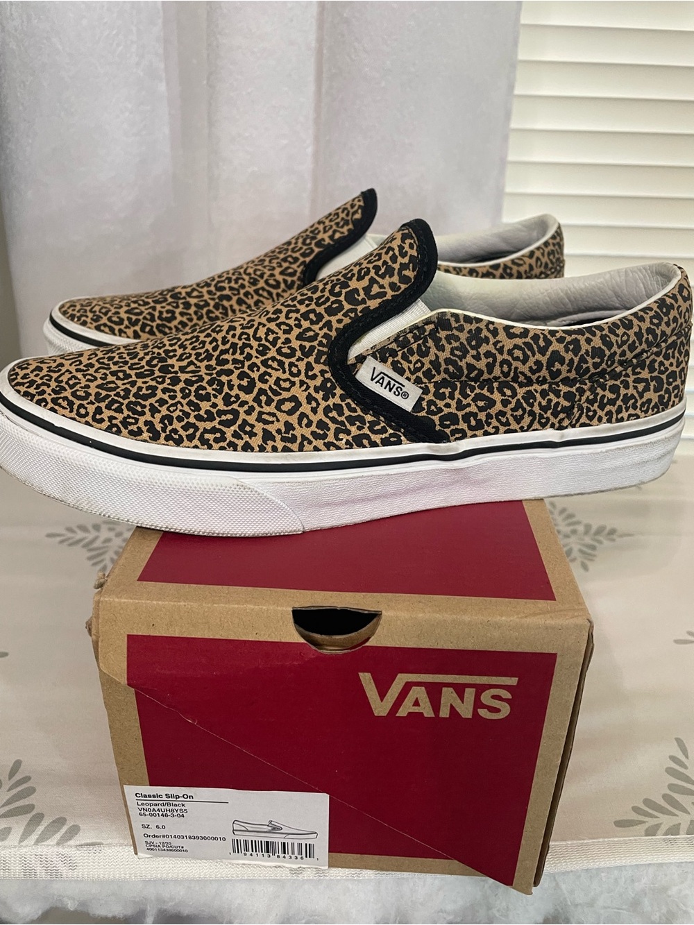 Vans Slip-On Leopard Print in Tan and Black